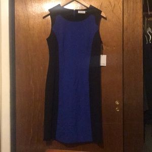 CK black/blue business/work dress. Size 8